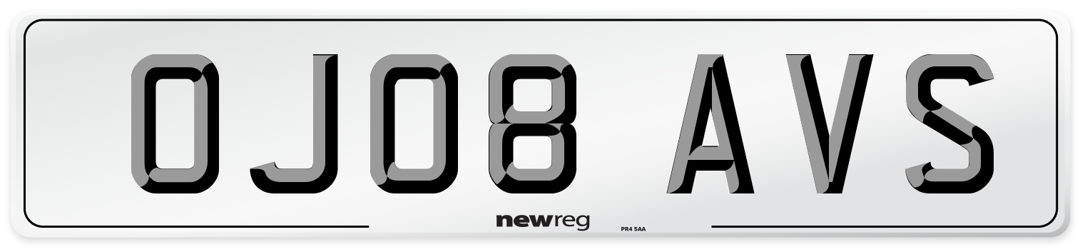 OJ08 AVS Number Plate from New Reg